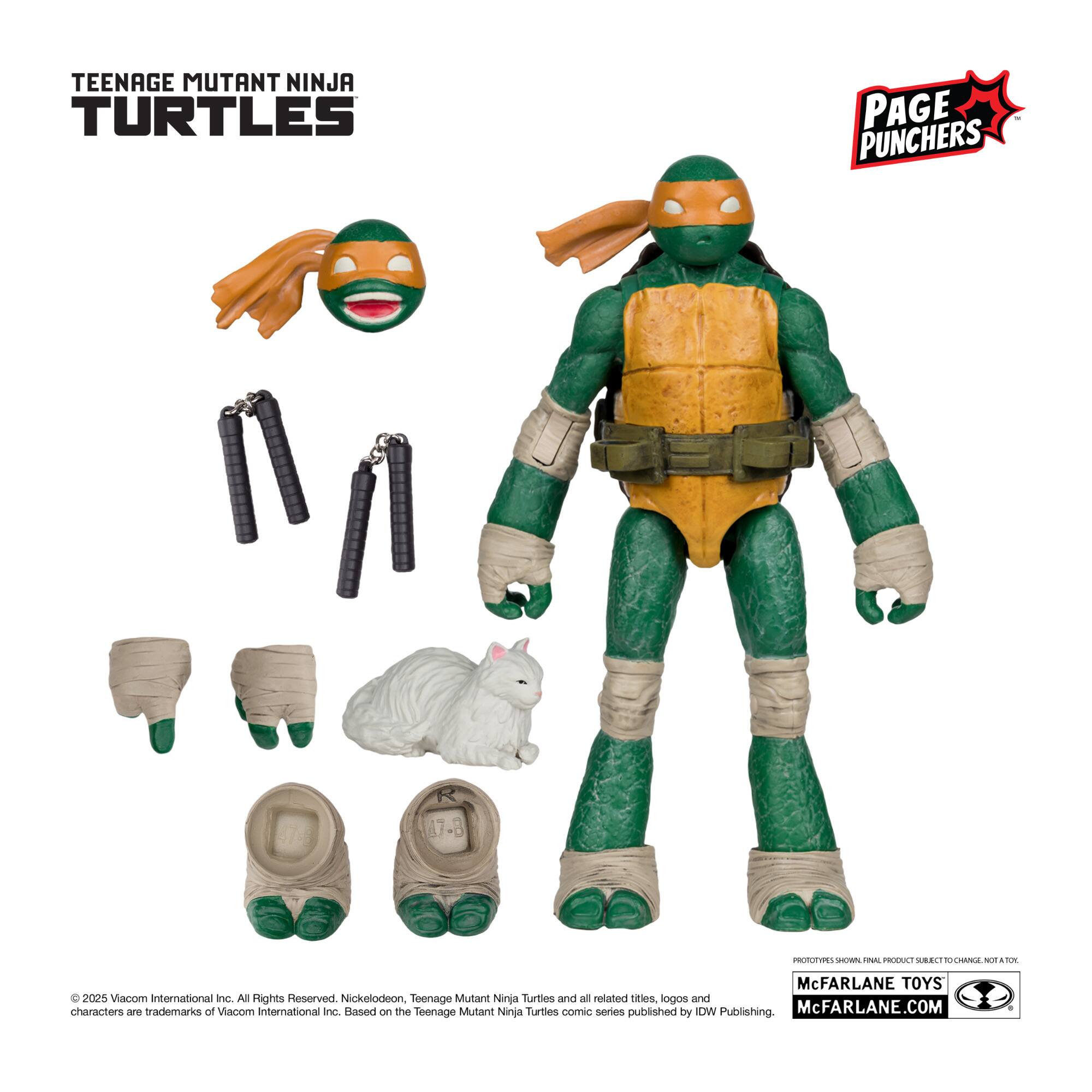 TEENAGE MUTANT NINJA TURTLES PAGE PUNCHERS POCKET PRODUCT RECT - CHANE - Ad McFARLANE TOYS 2025 Viacom International Inc. All Rights Reserved Nickeloceon, Teenage Mutant Ninja Turtles and all related titles, logos and characters are trademarks of Viacom International Inc. Based on the Teenage Mutant Ninja Turtles comic series published by IDW Publishing McFARLANE.COM