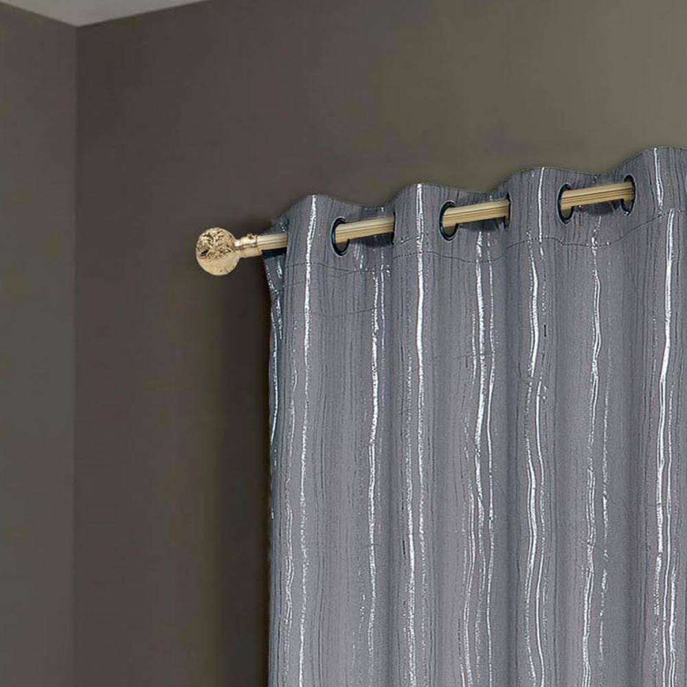 Angle. RT Designers Collection - Rt Designers Collection Stylish Iceland Metallic All Season Blackout Curtain Elegant Drape 54" X 90" Charcoal - Charcoal.