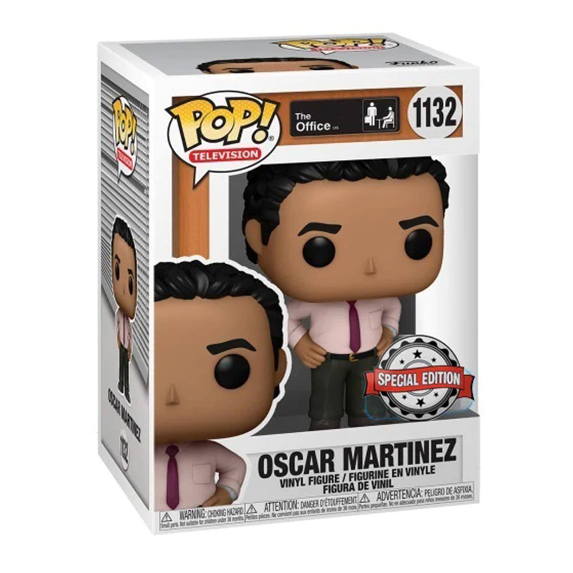 The Office  
1132  
SPECIAL EDITION  

OSCAR MARTINEZ  
VINYL FIGURE / FIGURINE EN VINYLE  
FIGURA DE VINIL  
FIGURA DE VINIL  

WARNING: CHOKING HAZARD - Small parts. Not for children under 3 years.  
ATTENTION: DÉTOUFFEMENT - Petite pièce. Ne convient pas aux enfants de moins de 3 ans.  
ADVERTENCIA: PEQUEÑOS OBJETOS - PELIGRO DE ASFIXIA. No es adecuado para niños menores de 3 años.
