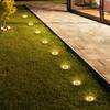 Front. Oumilen - 8 Pack Stainless Steel Solar In Ground Lights – Warm White 8-LED Solar Disk Buried Lamp for Garden.
