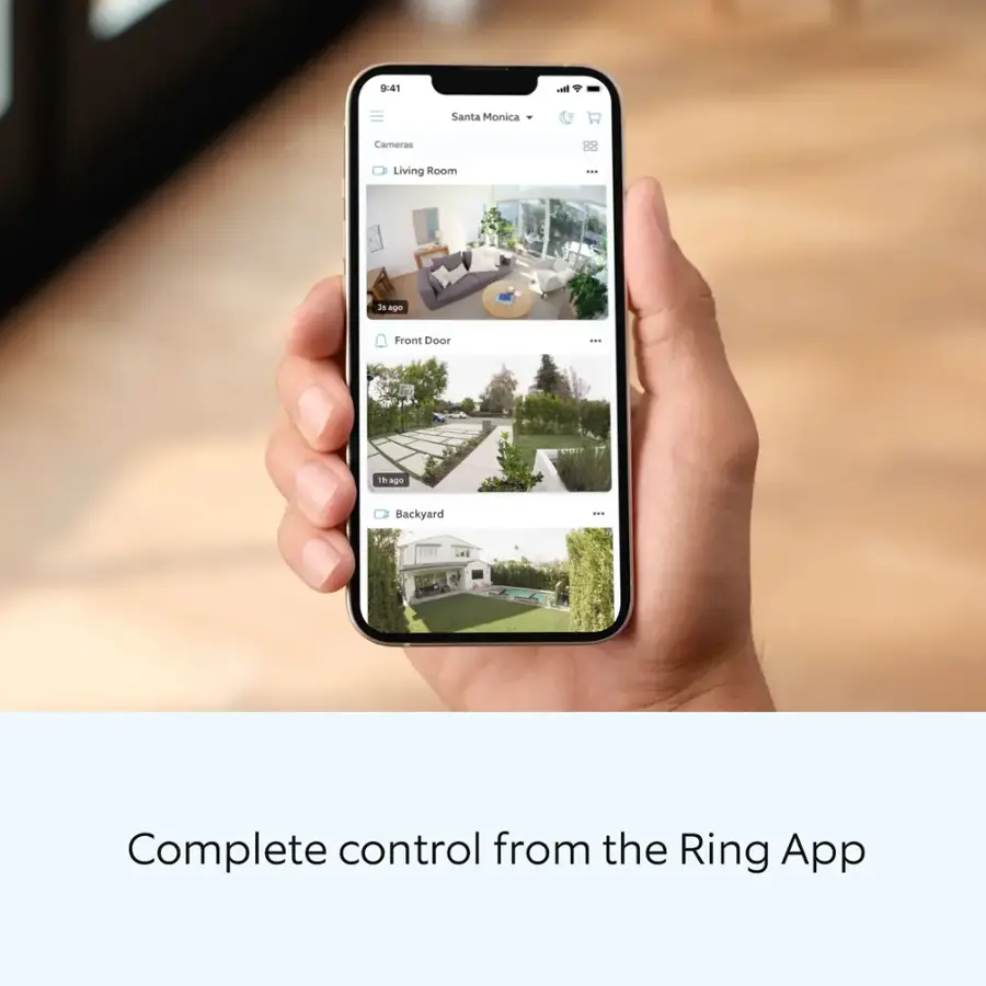 Complete control from the Ring App.