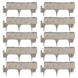 Suncast - 10 Piece 12" Landscape Design Border Decorative Natural Stone Edging - Gray