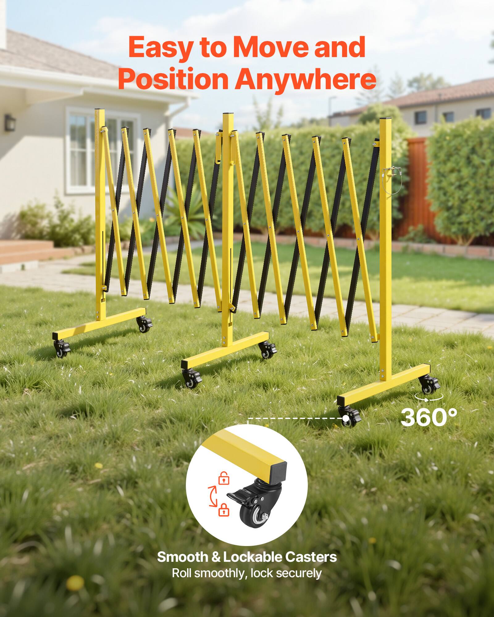 Easy to Move and Position Anywhere

360° Smooth & Lockable Casters
Roll smoothly, lock securely