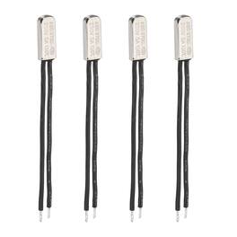 Unique Bargains - 4pcs KSD9700 Thermostat 130C Normally Close N.C Temperature Switch 250V 5A Thermal Protector Metal - Black