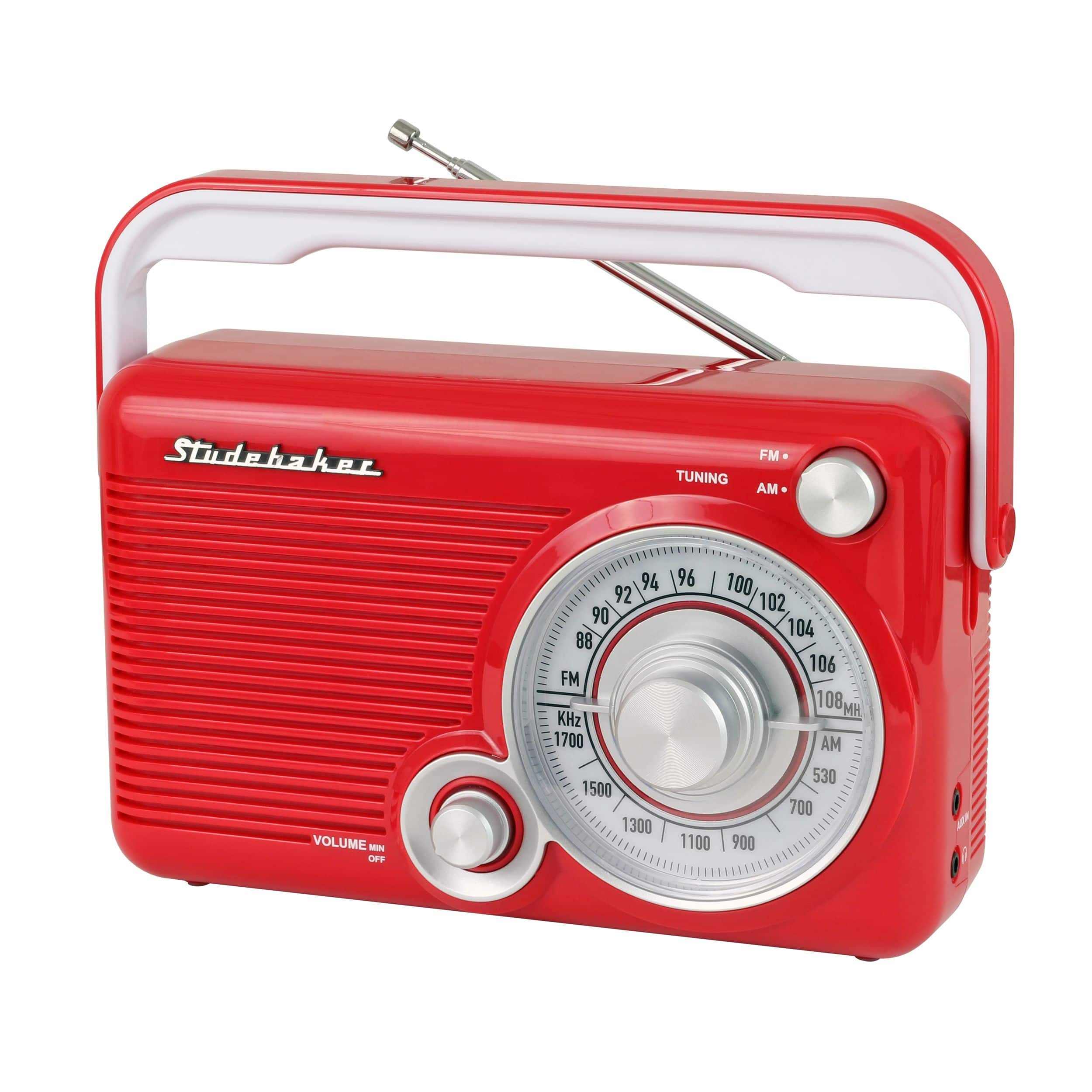 Studebaker - SB2002RB Portable AM/FM Radio - Red