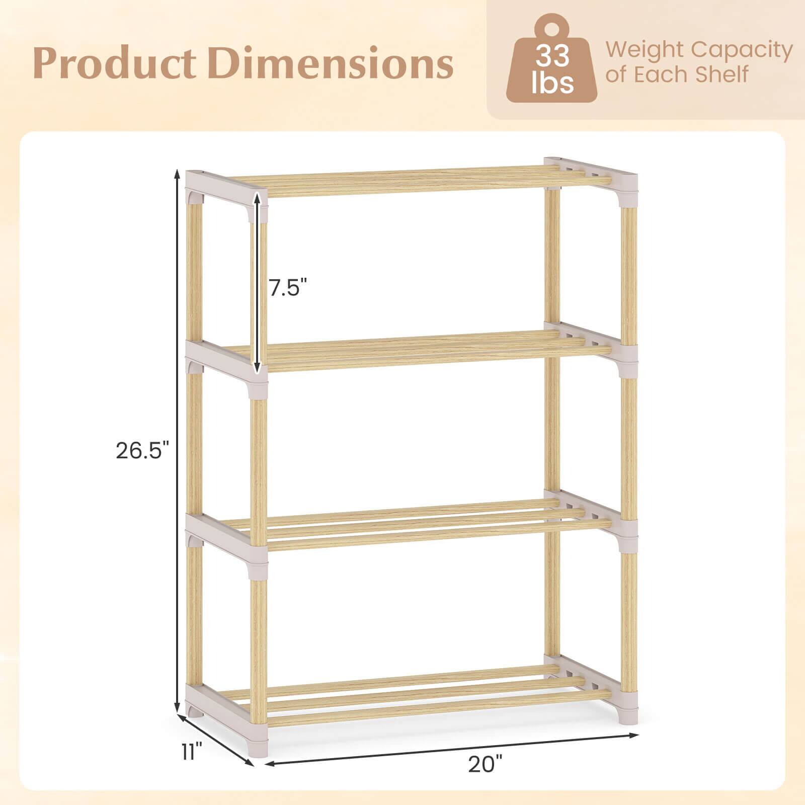 Product Dimensions  
Weight Capacity of Each Shelf: 33 lbs  
7.5" x 26.5" x 11" x 20"