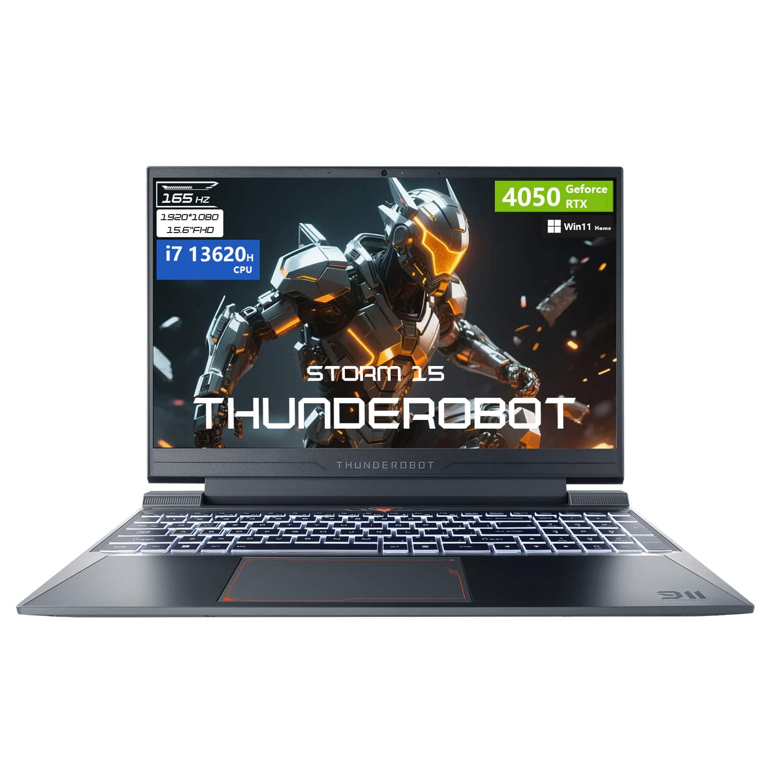 165 Hz  
1920 x 1080  
15.6" FHD  
i7 13620H CPU  
Geforce RTX 4050  
Win11 Home  
Storm 15  
Thunderobot