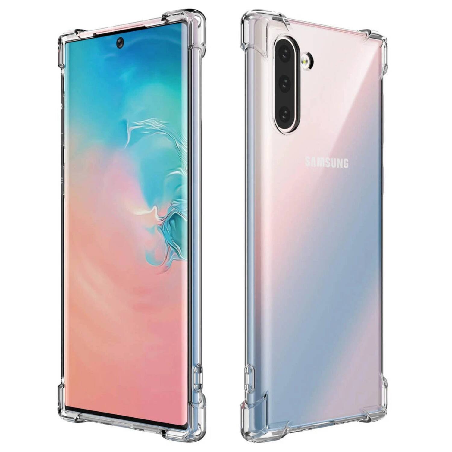 Angle. Nakedcellphone - Clear Case for Samsung Galaxy Note 10 - Clear.
