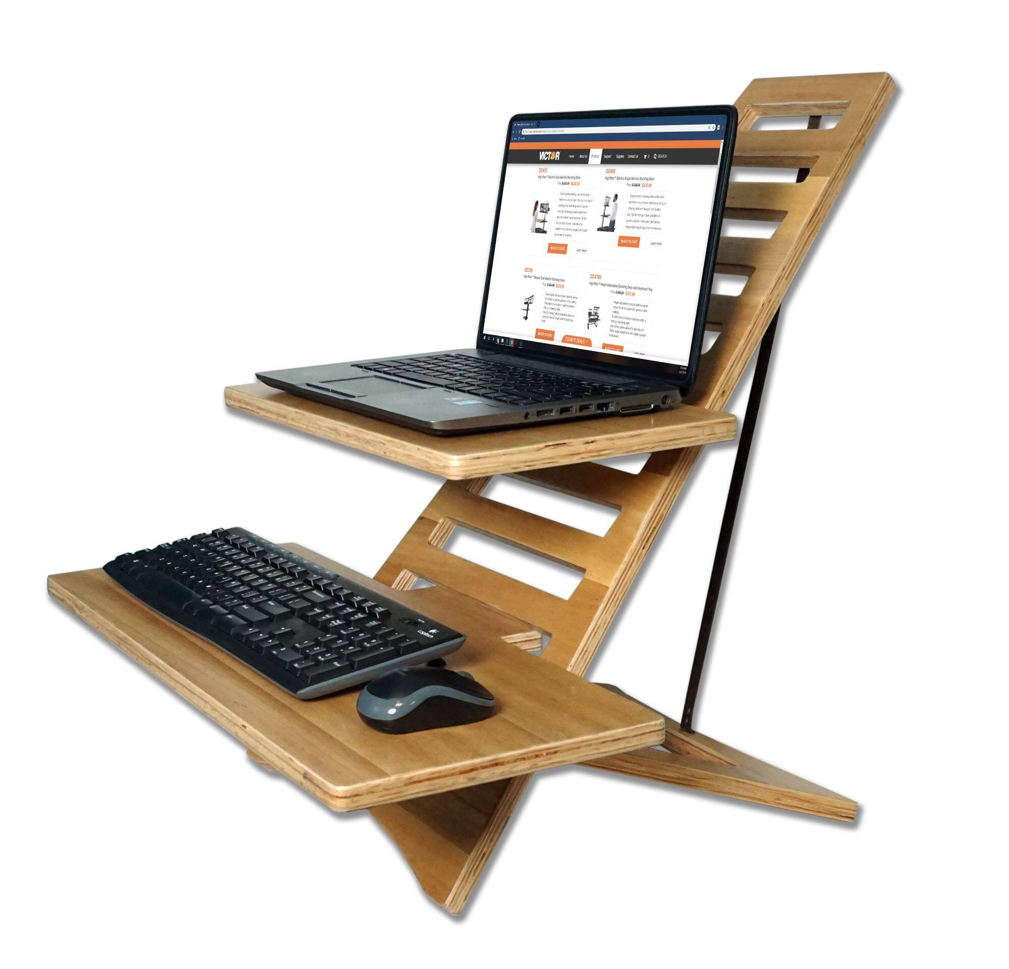 Alt View 12. Victor - Acacia Wood Stand-Up Desk Converter - Brown.