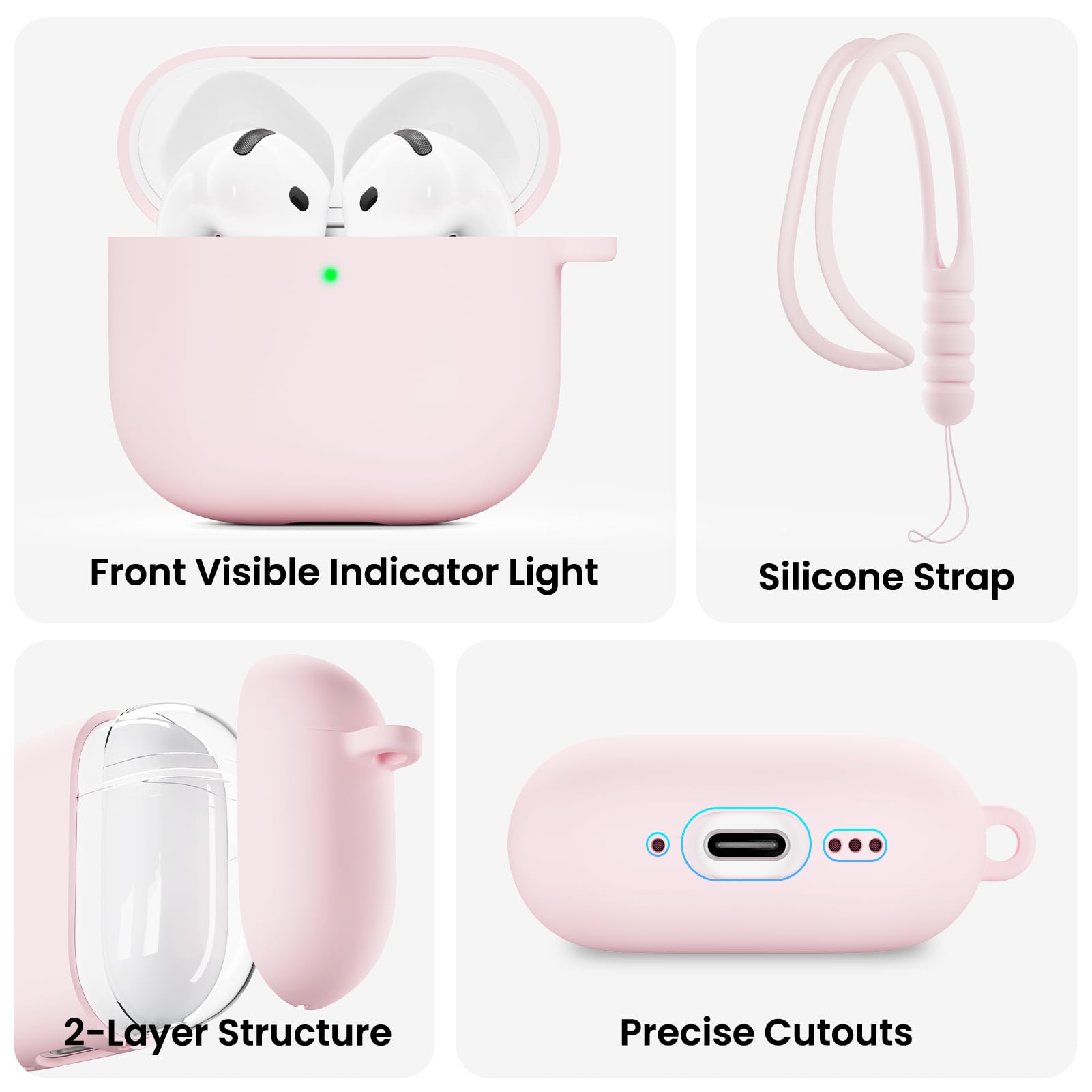 Front Visible Indicator Light  
Silicone Strap  
2-Layer Structure  
Precise Cutouts