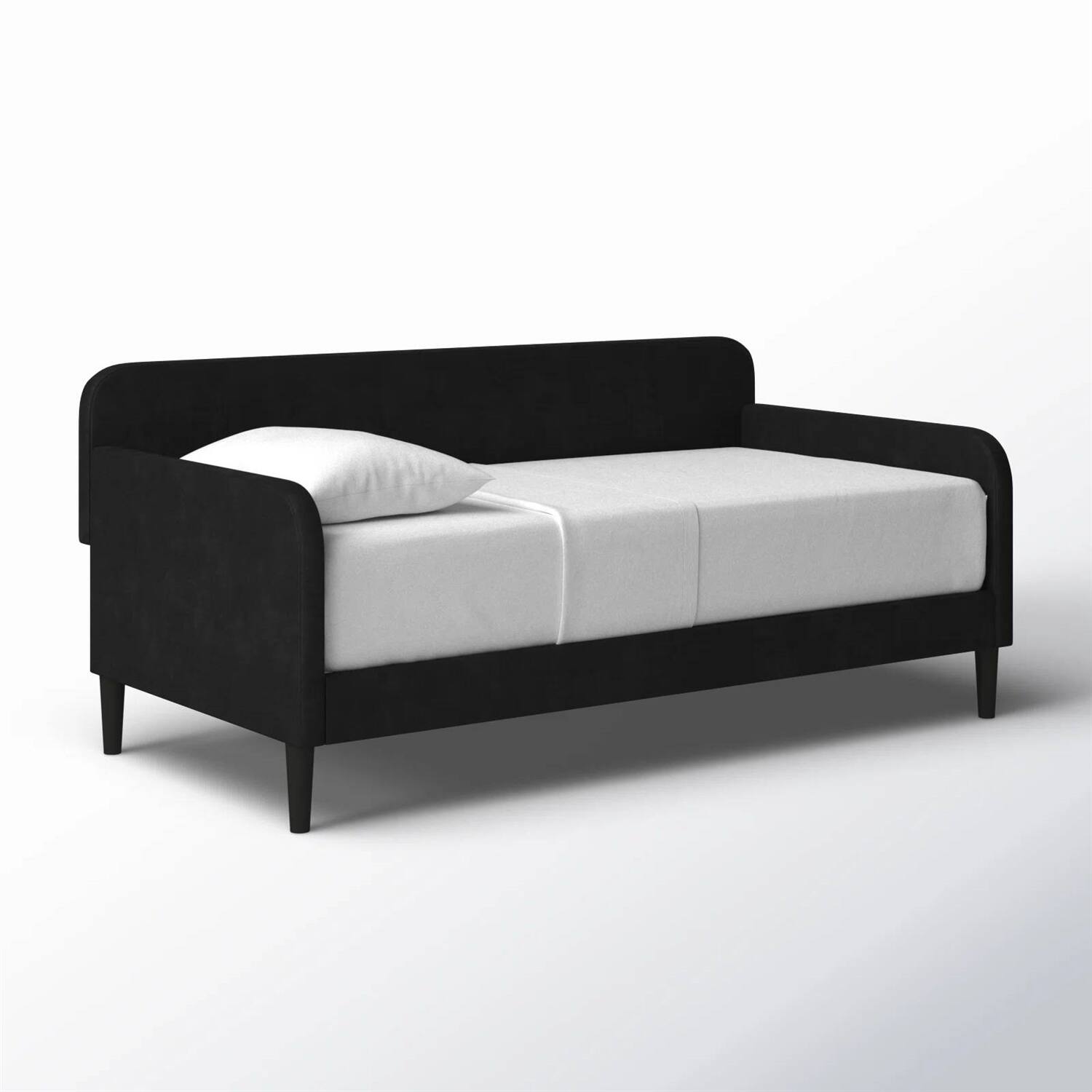 Hivvago - Twin size Modern Velvet Upholstered Daybed - Black