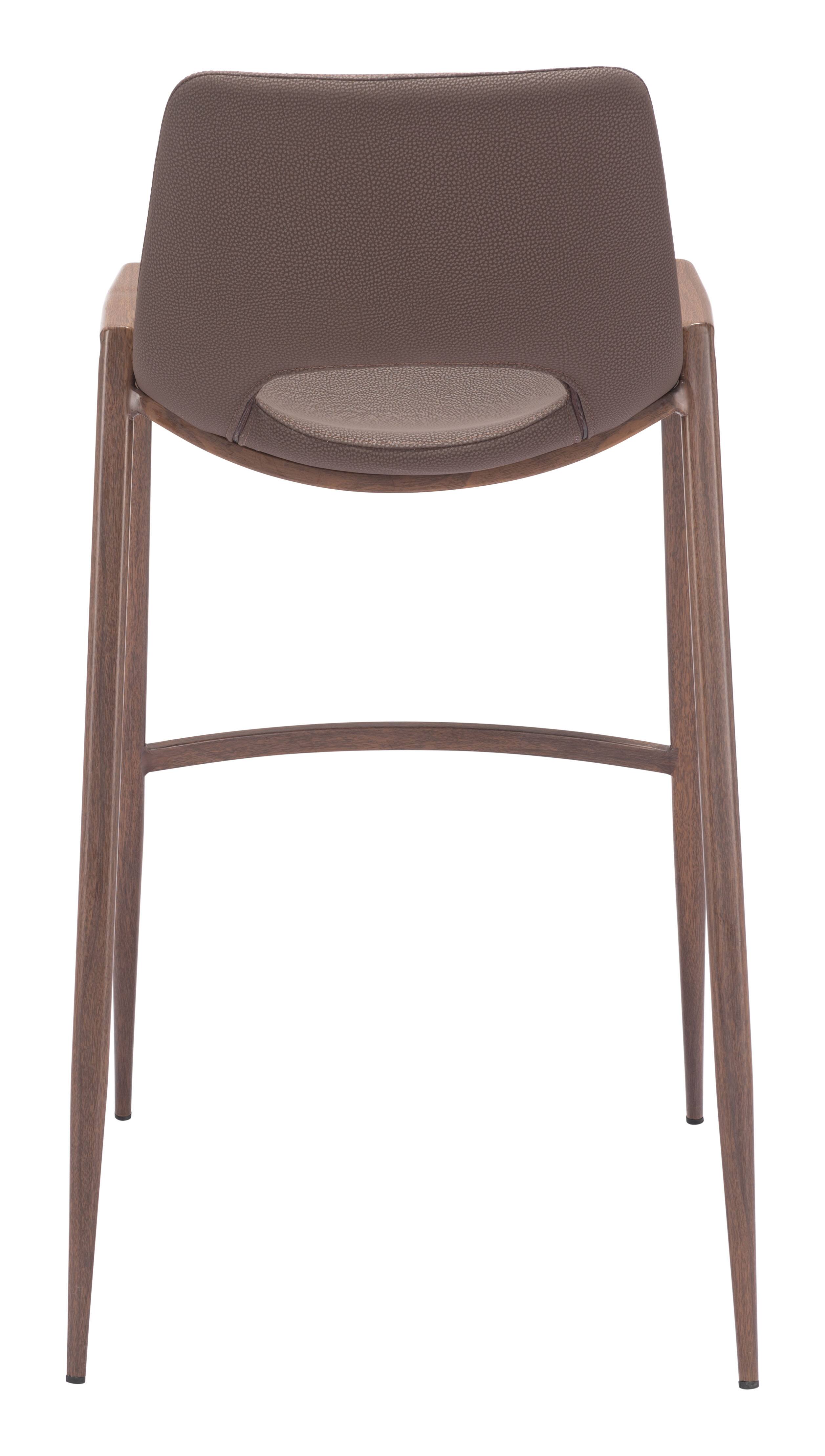 Alt View 2. Hivvago - Desi Barstool (Set of 2) Brown & Walnut - Brown & Walnut.