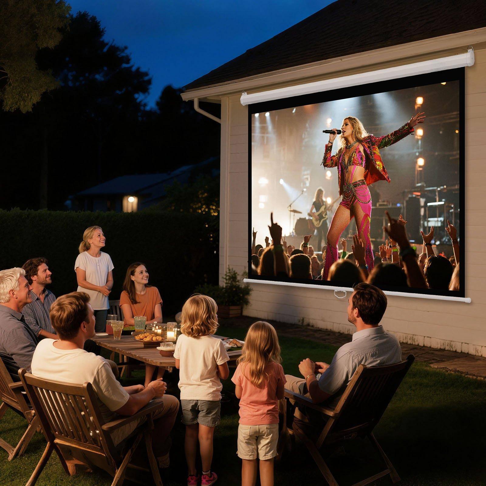 Alt View 1. Glintex - 72" Manual Projector Screen 4:3 4K HD Retractable Wall Mount Pull Down Design.