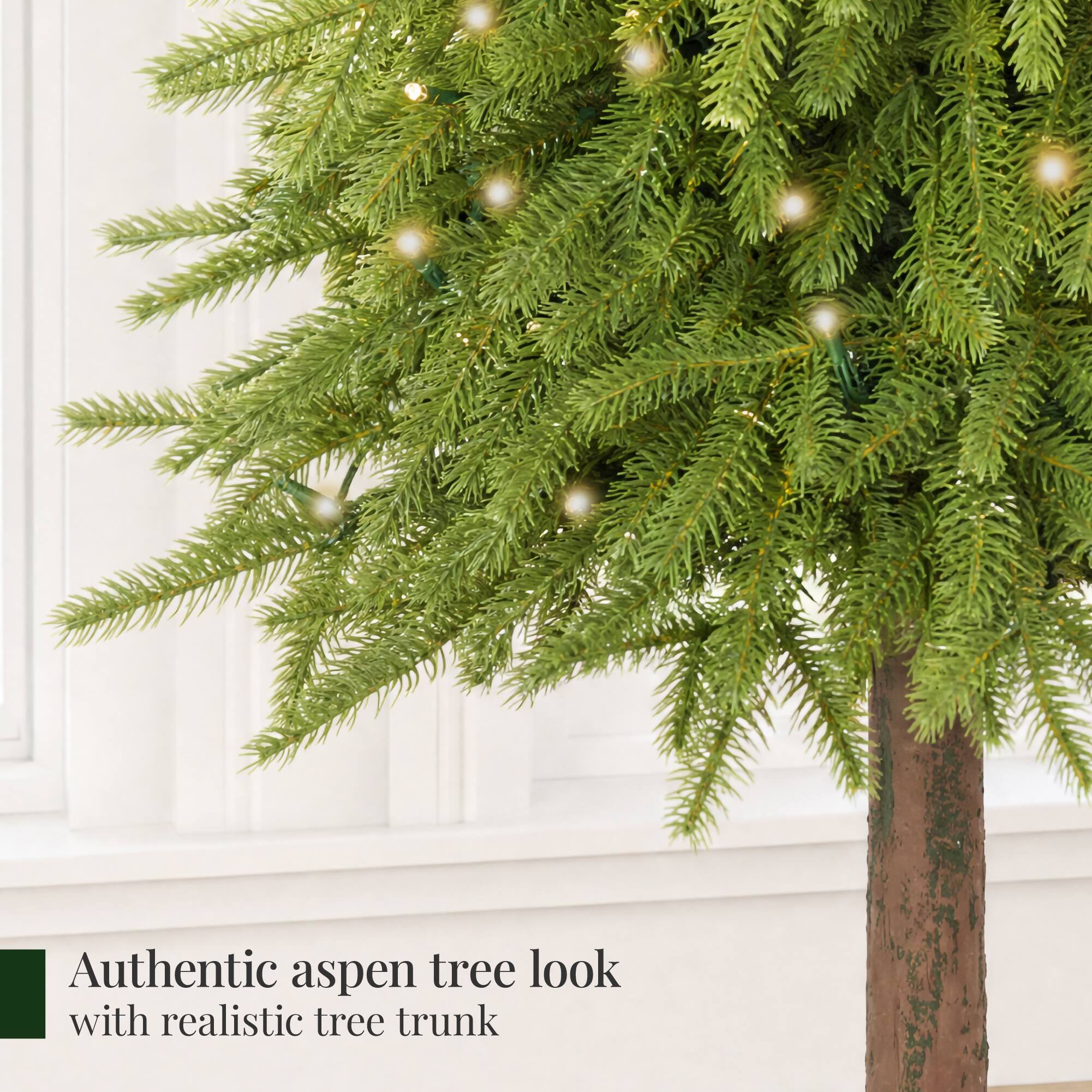 Authentic aspen tree look with realistic tree trunk