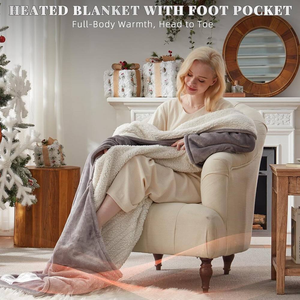 HEATED BLANKET WITH FOOT POCKET  
Full-Body Warmth, Head to Toe