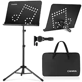 CAHAYA - Portable sheet music stand: 3 in 1 Dual-use Sheet Music Stand & Desktop Book Stand with Carrying Bag CY0203