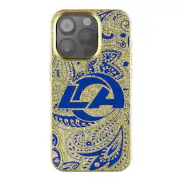 Keyscaper - NFL - Los Angeles Rams Paisley Bling iPhone Case - 16 Pro Max - Gold