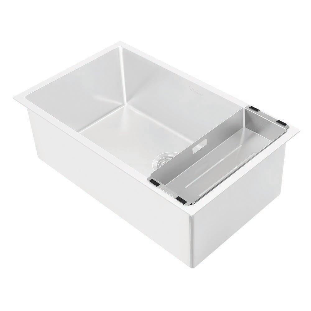 Left. Whitehaus - Noah Plus Stainless Steel Sink Colander - Silver.