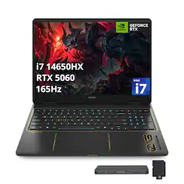 HP - Upgraded - OMEN 16" Gaming Laptop,Core i7 14650HX,64GB RAM,4TB SSD+1TB Dock Set,GeForce RTX 5060,Backlit Keyboard,Win11Pro - Black