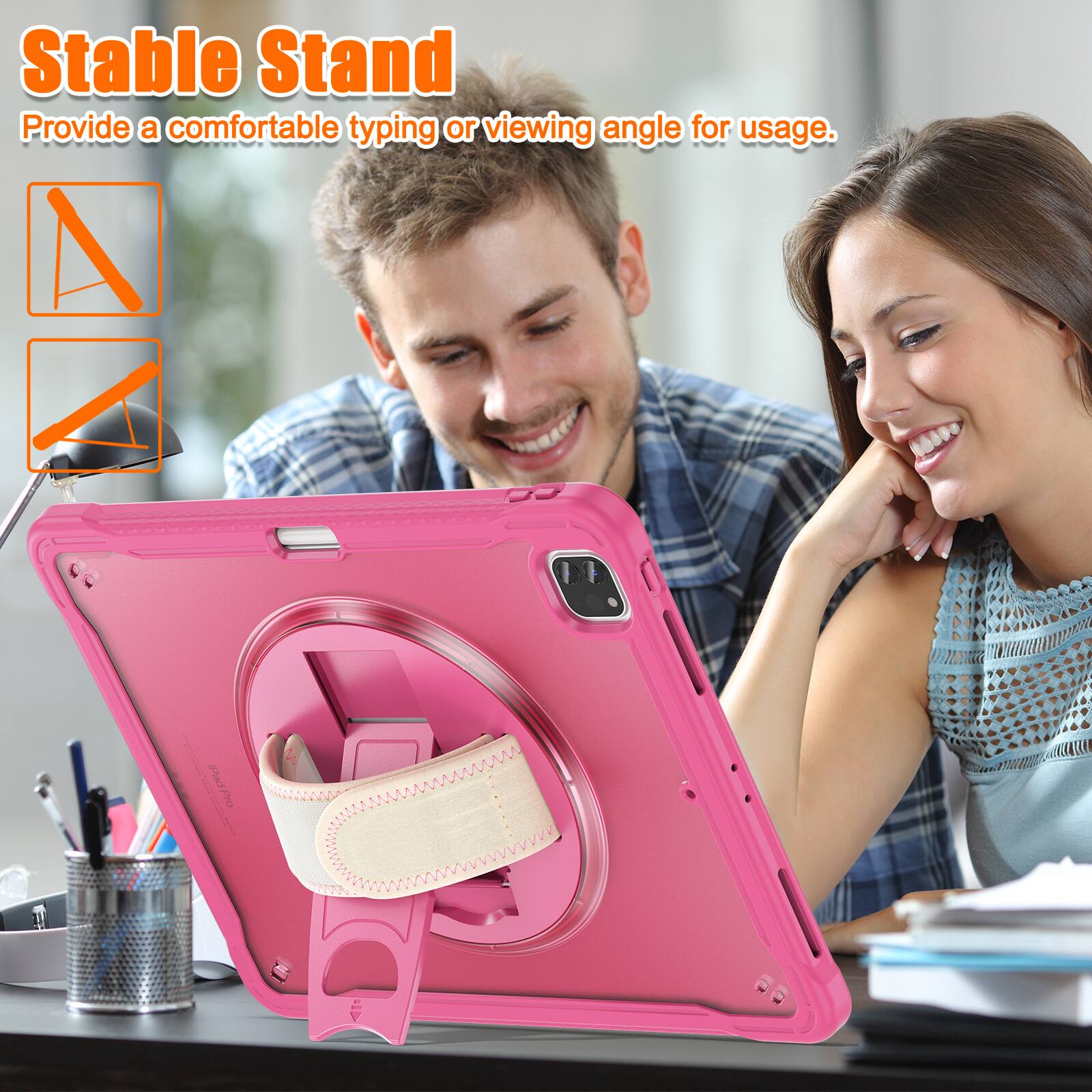 Stable Stand  
Provide a comfortable typing or viewing angle for usage.
