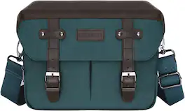 mosiso - Camera Case Crossbody Shoulder Messenger Bag for DSLR/SLR/Mirrorless Photography, Vintage Cameras Bag with Rain Cover - Teal Green
