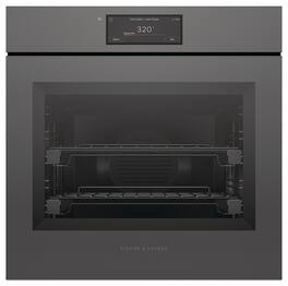 Fisher & Paykel - 24" 3 Cu Ft Built-in Combination Steam Single Oven, 6.8 Touchscreen - Handleless - Minimal Grey - Gray