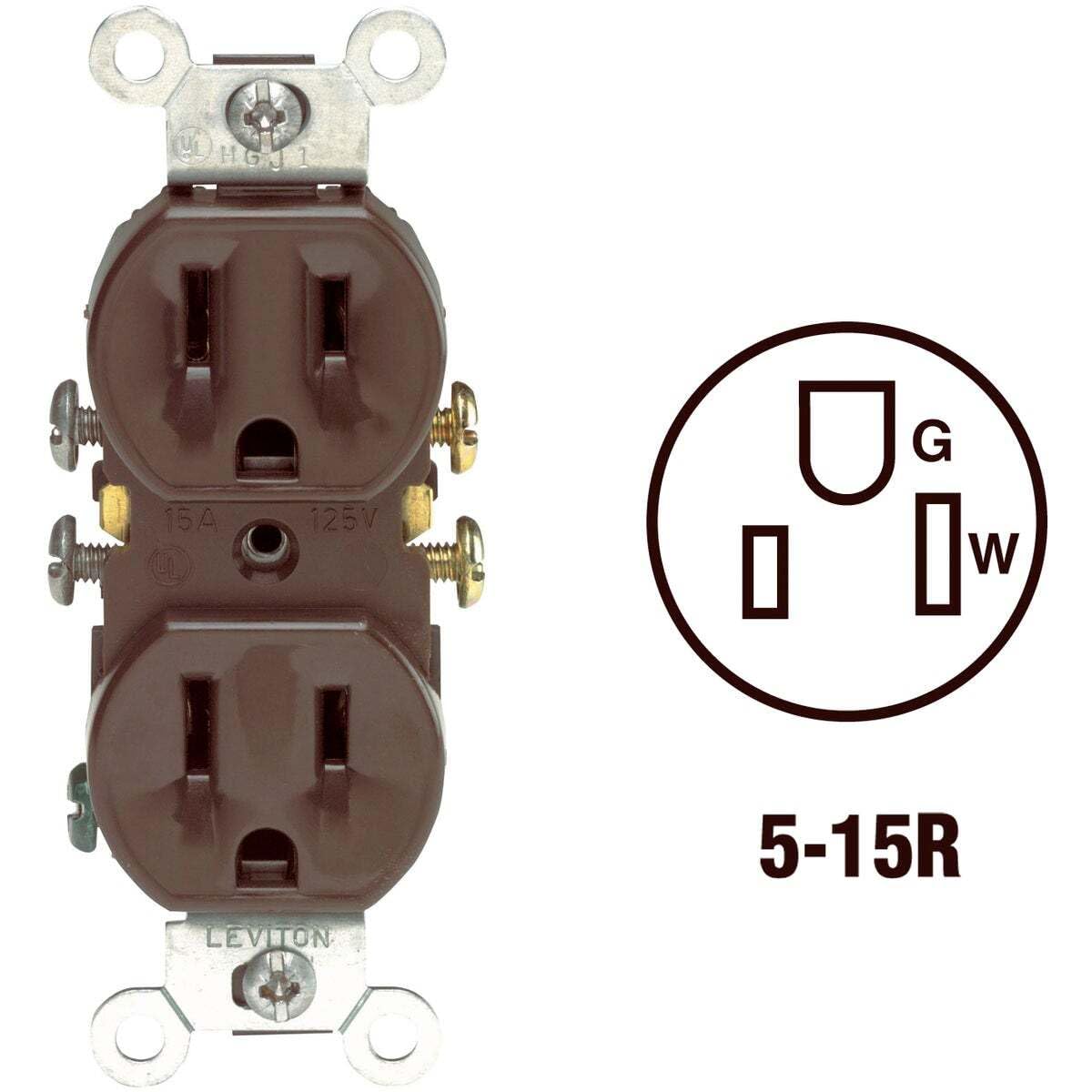 U 11 HOl 1 15A L 125V U G I I W 5-15R LEVITON