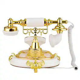 Stock Preferred - Vintage Retro European Style Desktop Telephone - Gold