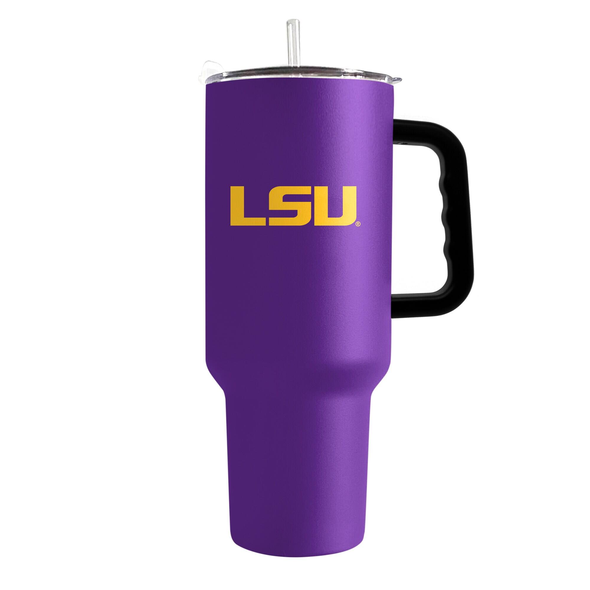 Alt View 1. Logo Brands - LSU Tigers 40oz. Travel Tumbler with Handle - Multicolor.