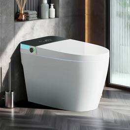 Koligey - Smart Toilet with Tankless Bidet Wash, Auto Open Lid, 1.28 Gallons Auto Dual Flush, Heat Seat, Warm Wash/Dryer - White