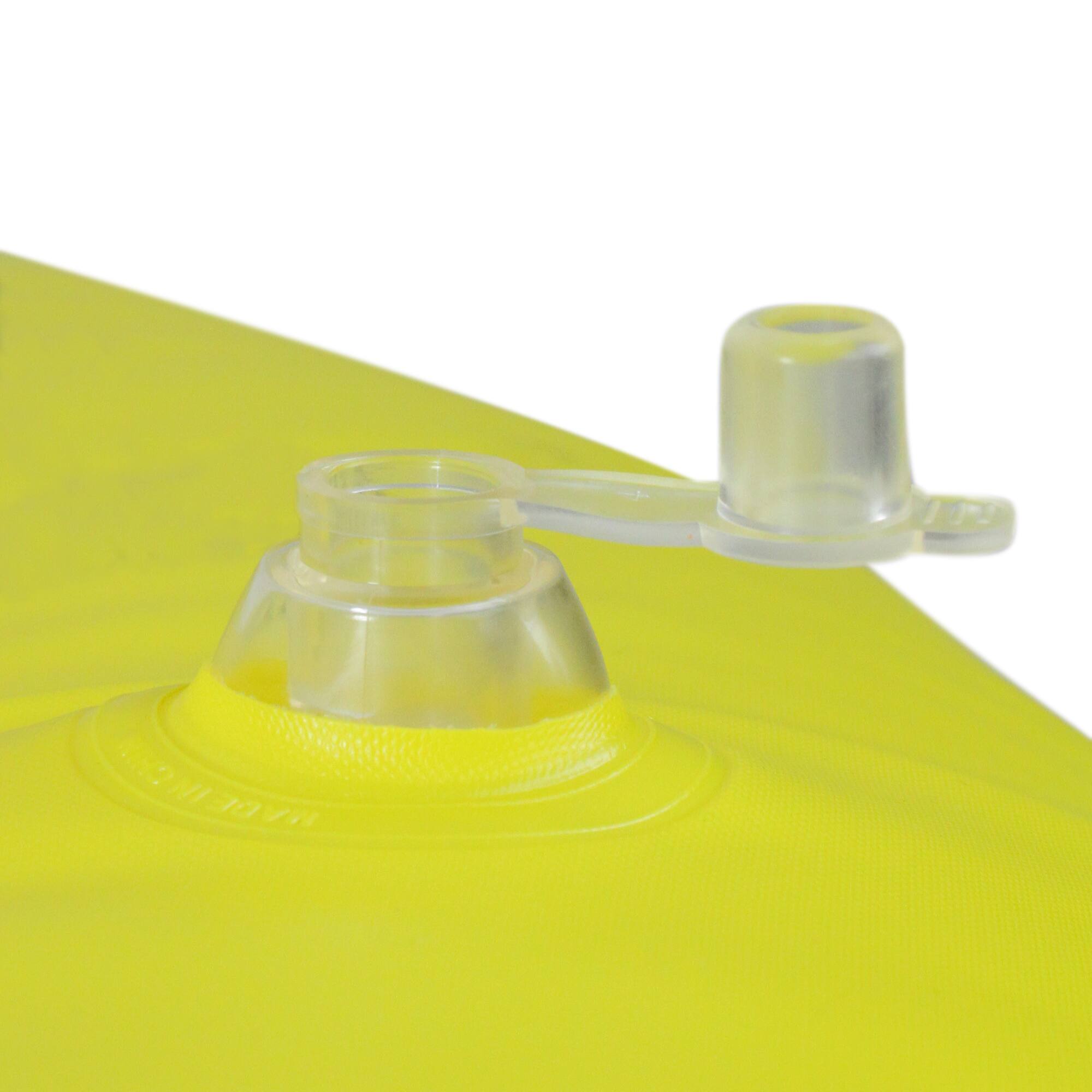 Alt View 5. Swim Central - Striped Solstice Inflatable Swimming Pool Ring Inner Tube - 42" - Yellow and Blue - Yellow.