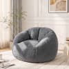 Front. Vipbear - Cute Bean Bag Chair, Comfy Bean Bag Sofa for Living Room, Bedroom & Dorm - Dark Gray.