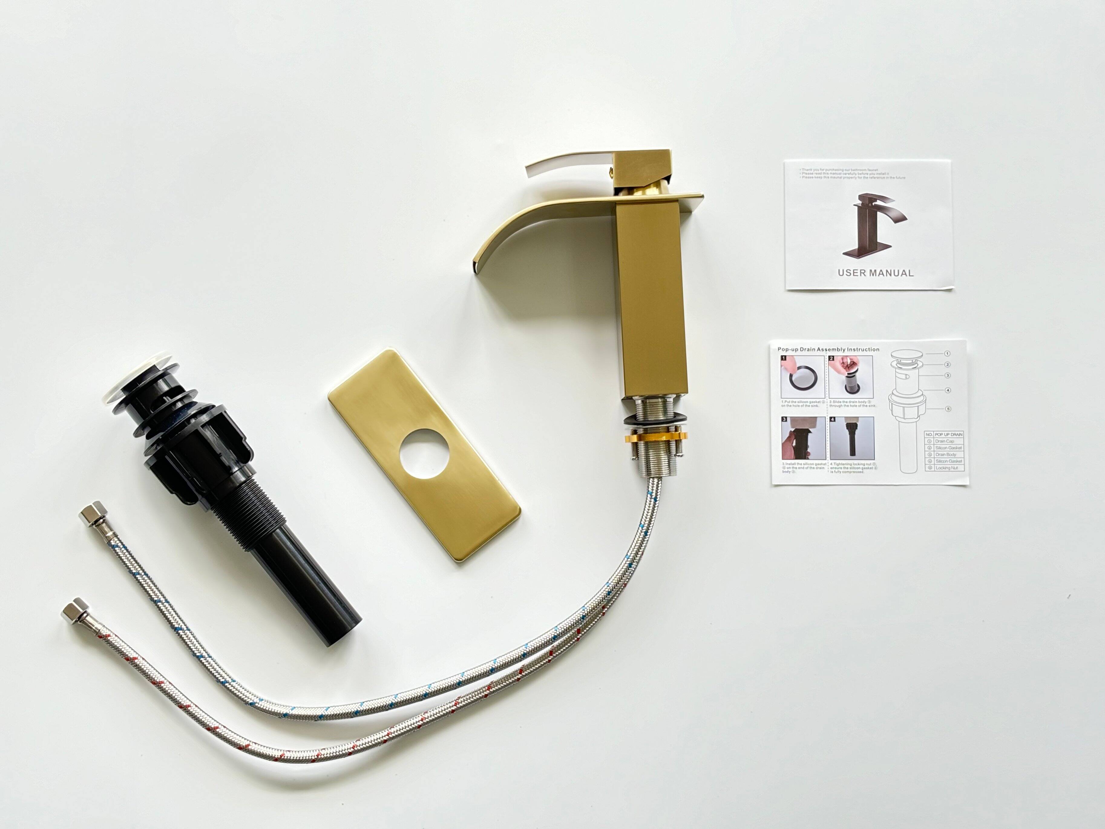 USER MANUAL

Pop-up Drain Assembly Instruction

1. Install the drain assembly into the sink drain hole.
2. Attach the drain cover to the drain assembly.
3. Connect the drain hose to the drain assembly.
4. Connect the drain hose to the sink drain pipe.
5. Tighten all connections securely.

Parts:
- Pop-up Drain
- Drain Cover
- Drain Hose
- Drain Assembly