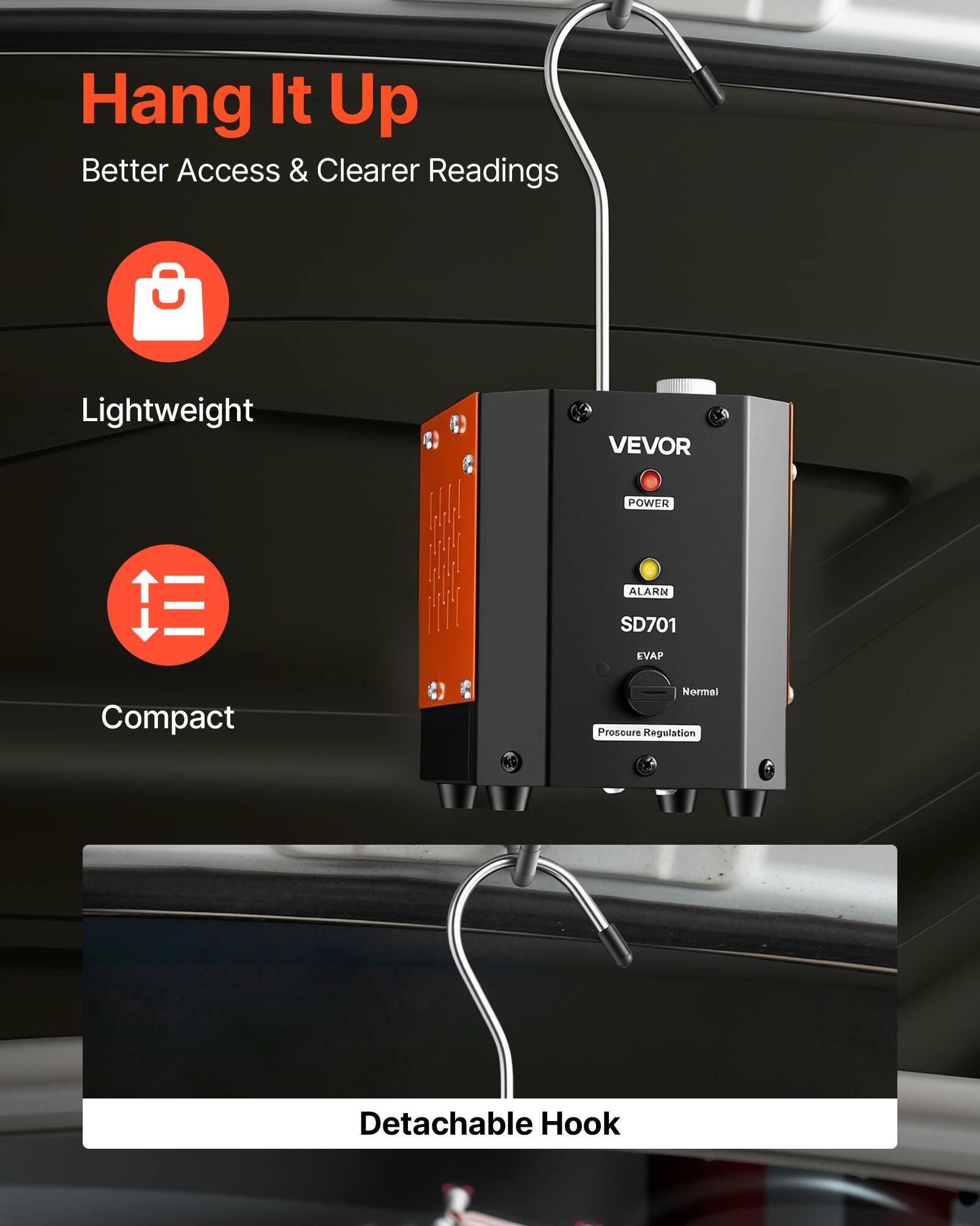 VEVOR Automotive Smoke Machine Leak Detector, DC 12V EVAP Vacuum
