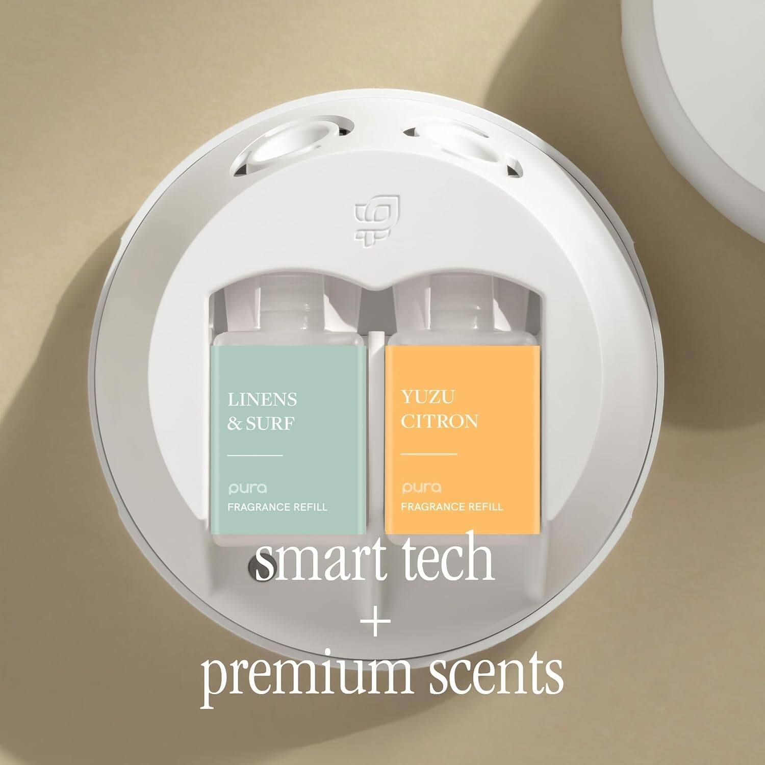 9 LINENS & SURF YUZU CITRON  
pura pura FRAGRANCE REFILL  
FRAGRANCE REFILL  
smart tech + premium scents