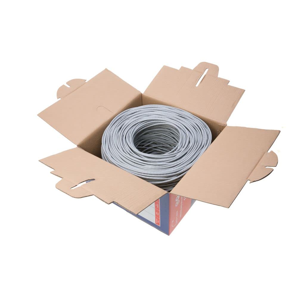 Alt View 2. Cables Direct Online - Cat5e FTP Ethernet Cable 1000ft Pull Box Solid 24AWG Shielded Bulk CCA Network Wire Gray - Gray.