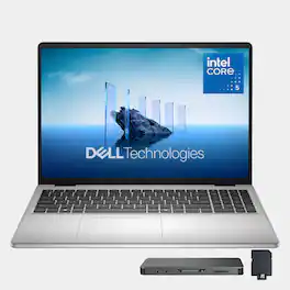 Dell - 16" FHD+ Touchscreen Laptop,Intel Core 5 120U,16GB RAM,1TB SSD+1TB Dock Set,Backlit Keyboard,Win 11 - Silver