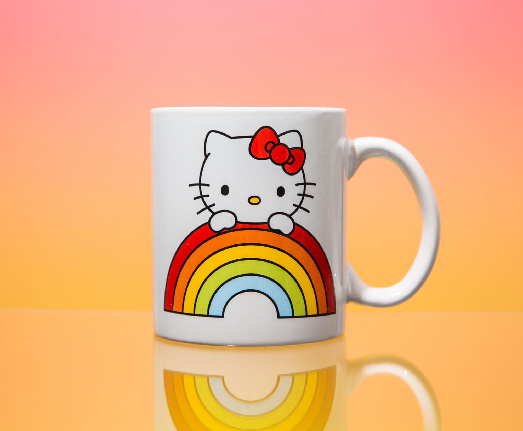 Alt View 5. Silver Buffalo - Sanrio Hello Kitty Rainbow Peek Ceramic Mug | Holds 20 Ounces - Red.