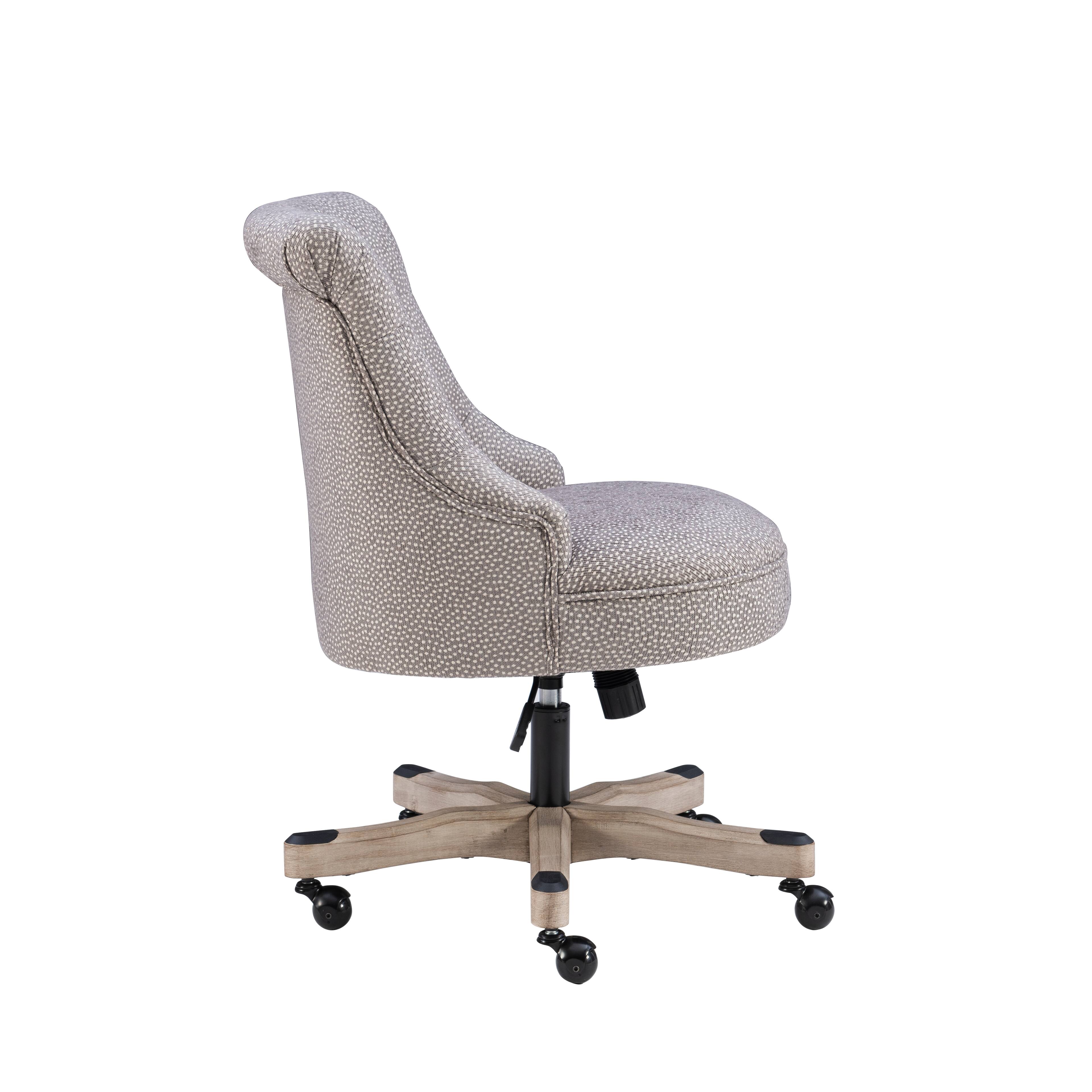 Left. Office Star Products - Scotmar Plush Button-Tufted Adjustable Office Chair With Wood Base - Chocolate.