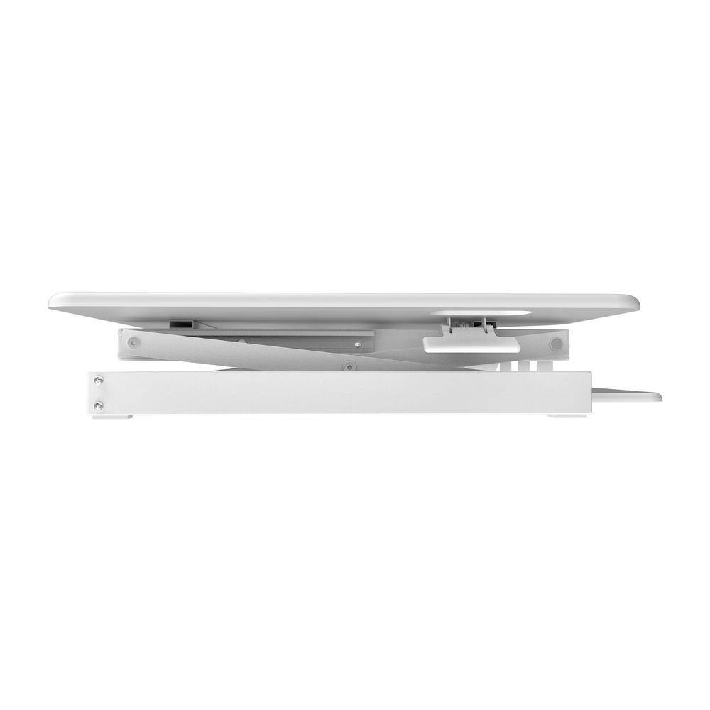 Alt View 2. Rocelco - 46" Large Height Adjustable Standing Desk Converter with Anti Fatigue Mat BUNDLE, Retractable Keyboard Tray, White - White.