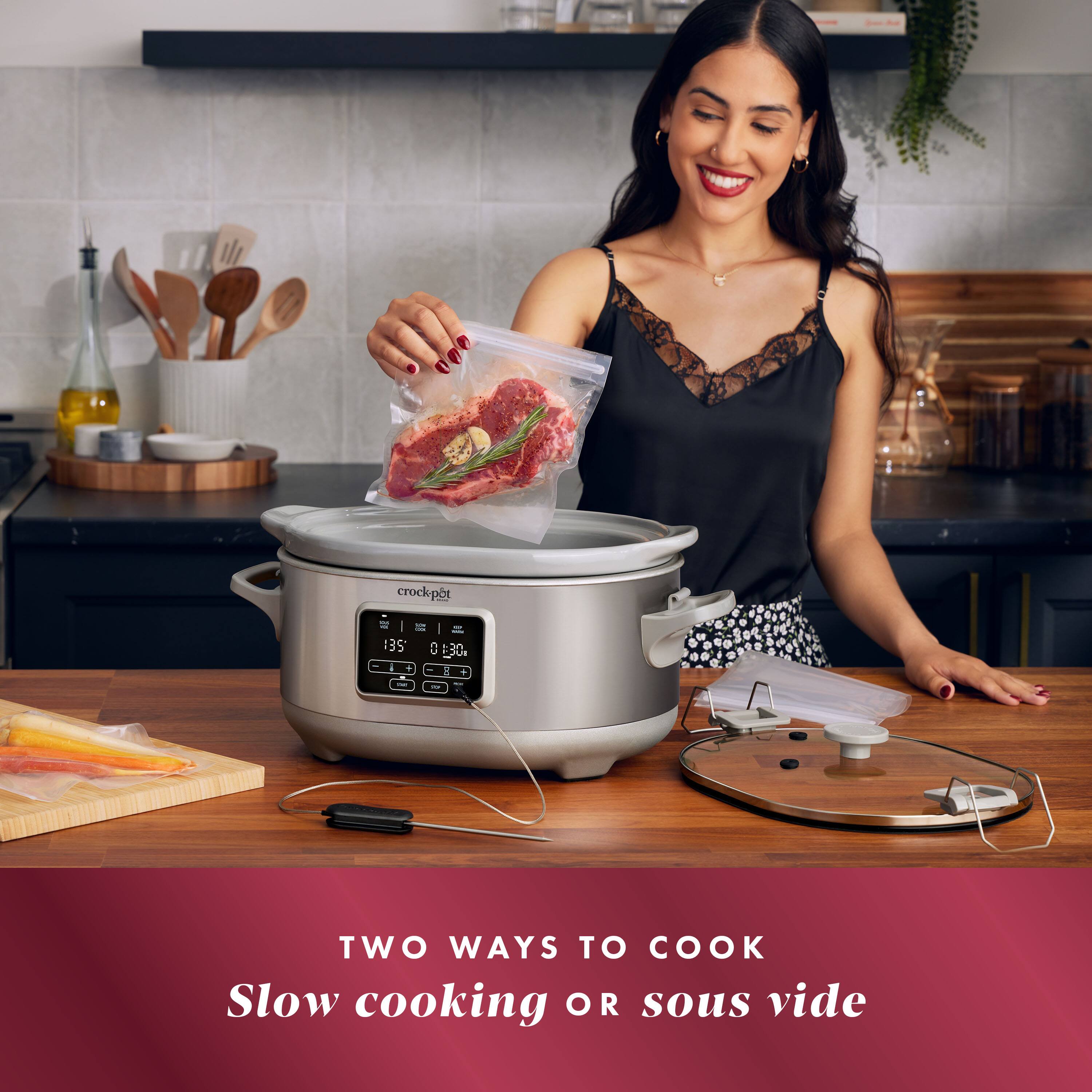 crockpot = I = I I I 135 : 130 . - 1 4 i I - TWO WAYS TO COOK Slow cooking OR sous vide