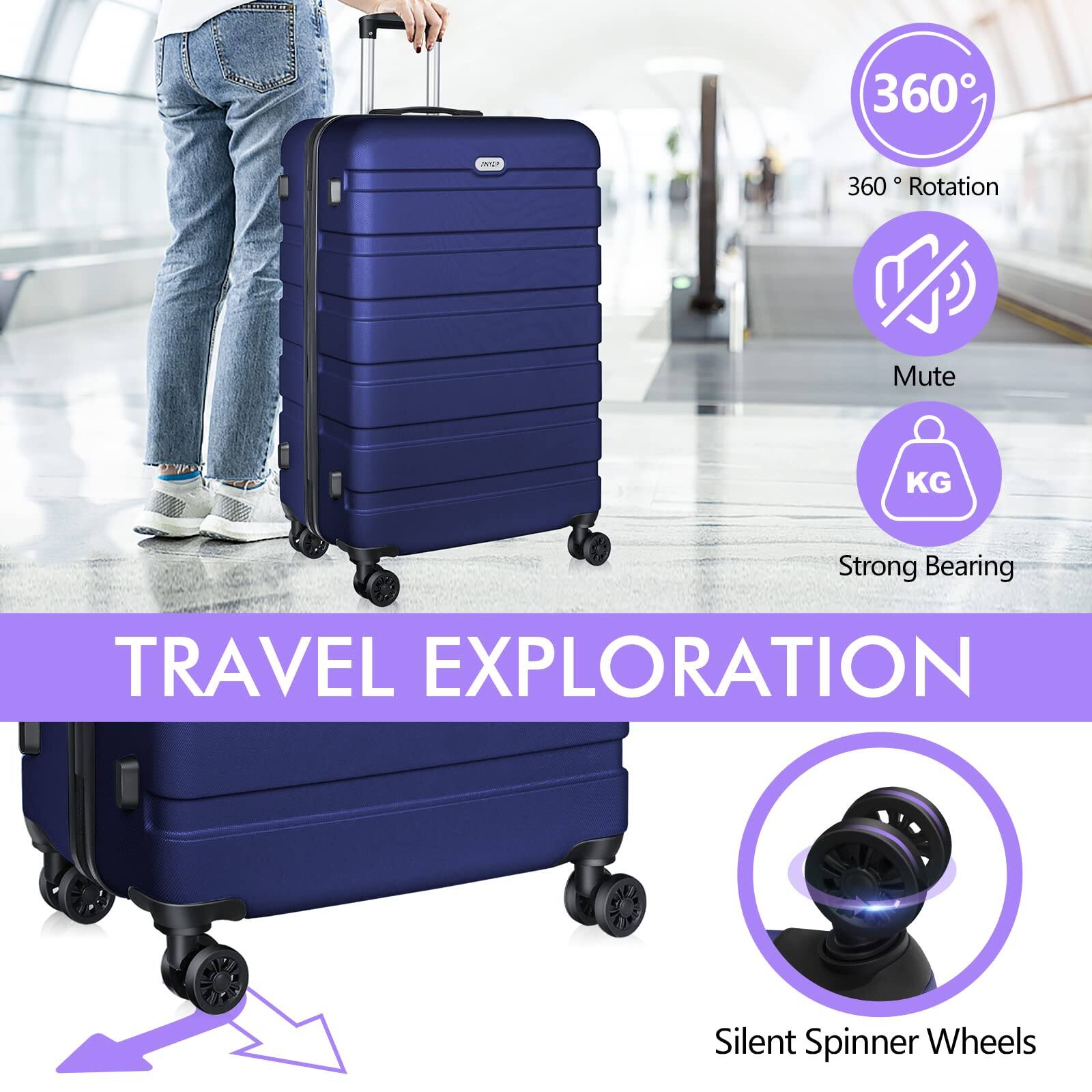 360° Rotation  
Mute  
Strong Bearing  
Silent Spinner Wheels  

TRAVEL EXPLORATION