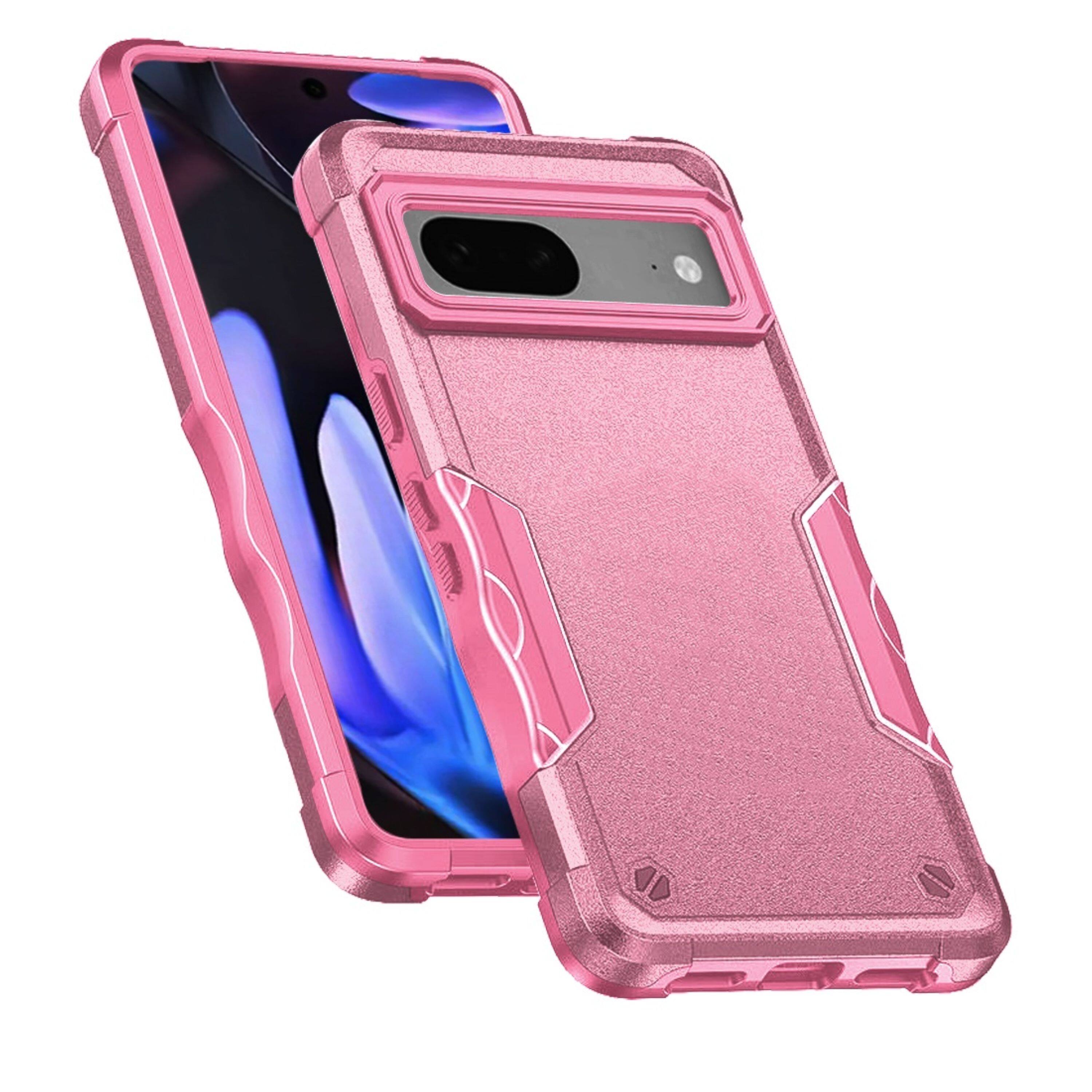 Angle. Kitcheniva - Armor Style Grip Case With Tempered Glass For Google Pixel 9a Pink - Pink.