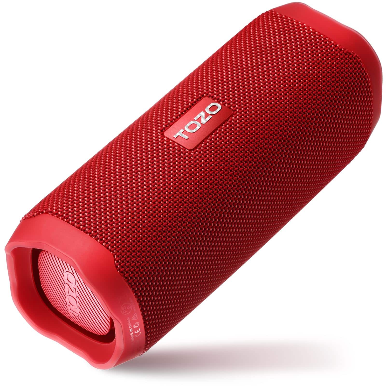 TOZO - PA2 Portable Bluetooth Speaker – Dual Drivers, Deep Bass, IPX8 Waterproof, 25-Hour Battery, App EQ - Red