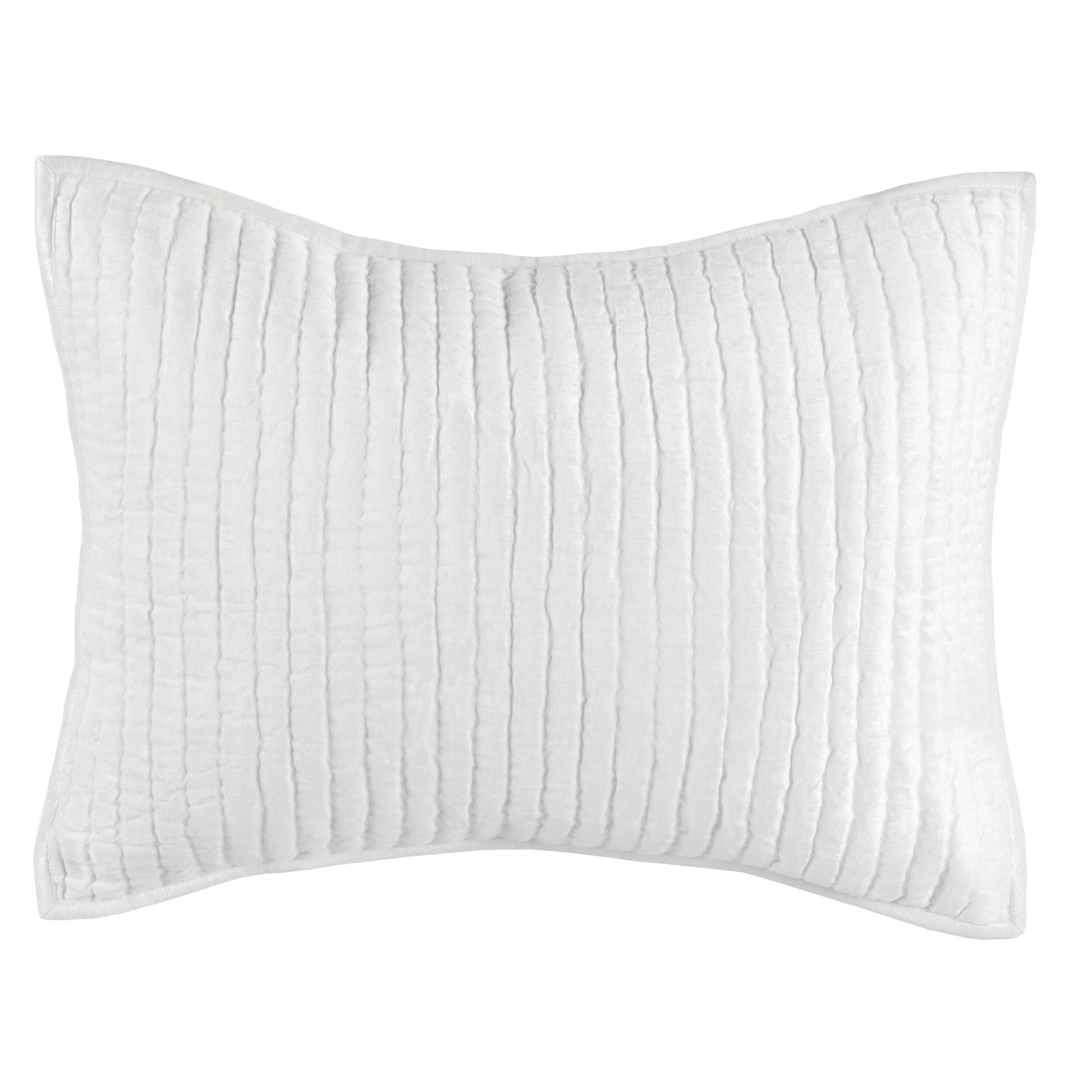 Front. Manhattan Lane - Lipa 20 x 26 Handmade Standard Pillow Sham, Rayon Velvet - Ivory.