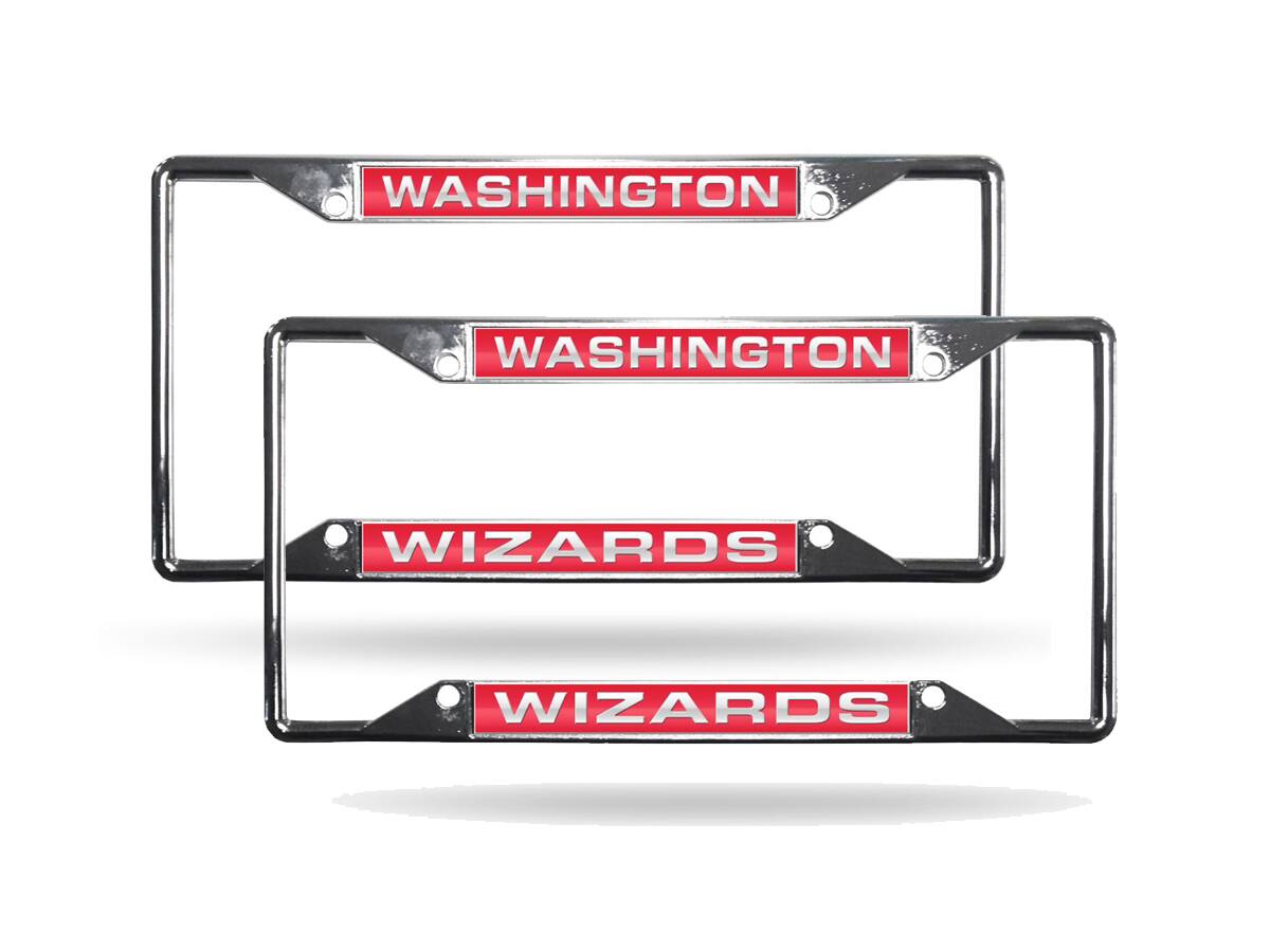 Washington Wizards NBA (Set of 2) All Corner EZ View Chrome Metal Laser Cut License Plate Frames