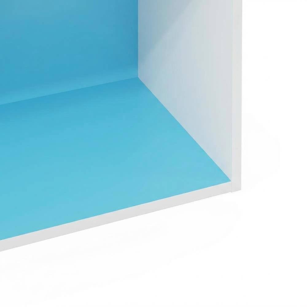 Alt View 2. FurniFact - 3-Tier Open Shelf Bookcase, Engineered Wood Construction for Organized Storage - Light Blue/White.