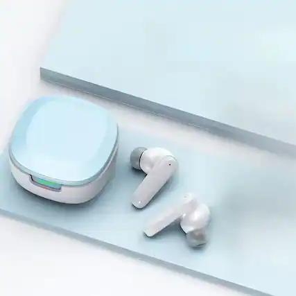 Front. YONWAY - Smart Translation Bluetooth Headphones, Wireless Stereo Earbuds, In Ear Noise Headphones with Charging Case.