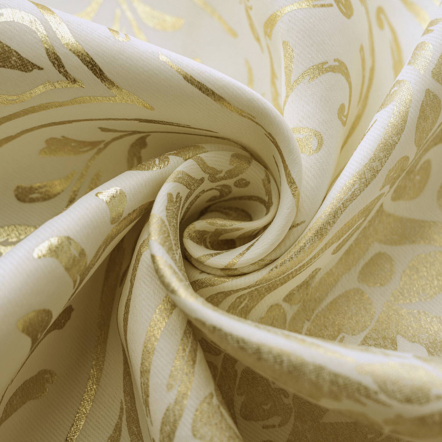 Left. RT Designers Collection - RT Designers Collection Helena Halo Foil Blackout Polyester Window Curtain Grommet Panel 52" x 84" Taupe - Taupe.