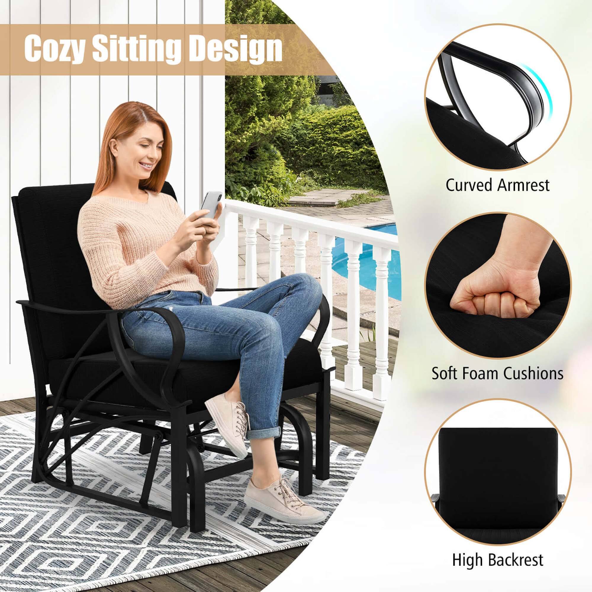 Cozy Sitting Design: Curved Armrest, Soft Foam Cushions, High Backrest